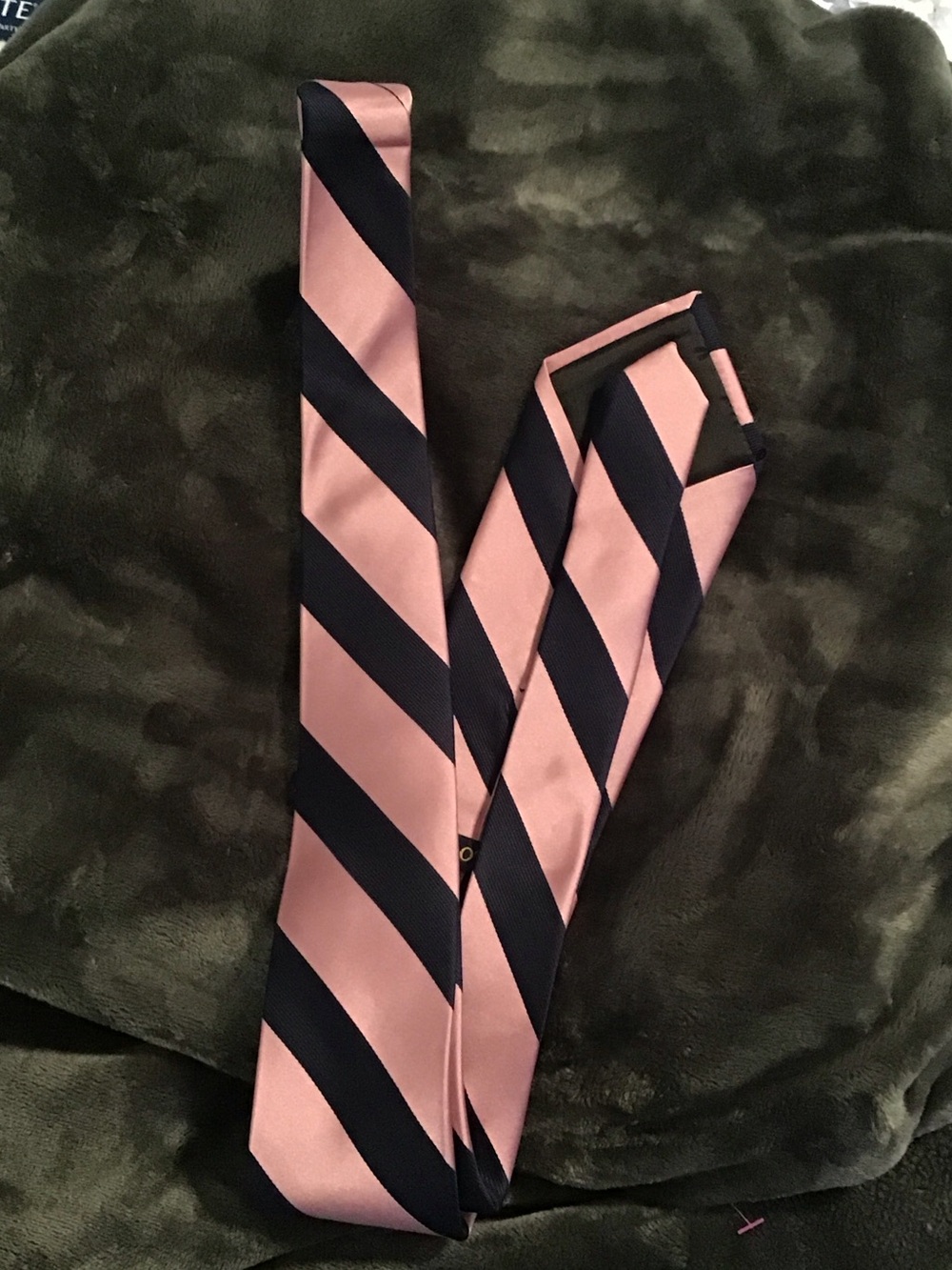 U.S. Polo Assn. Pink & Navy Striped Men's Tie (B)